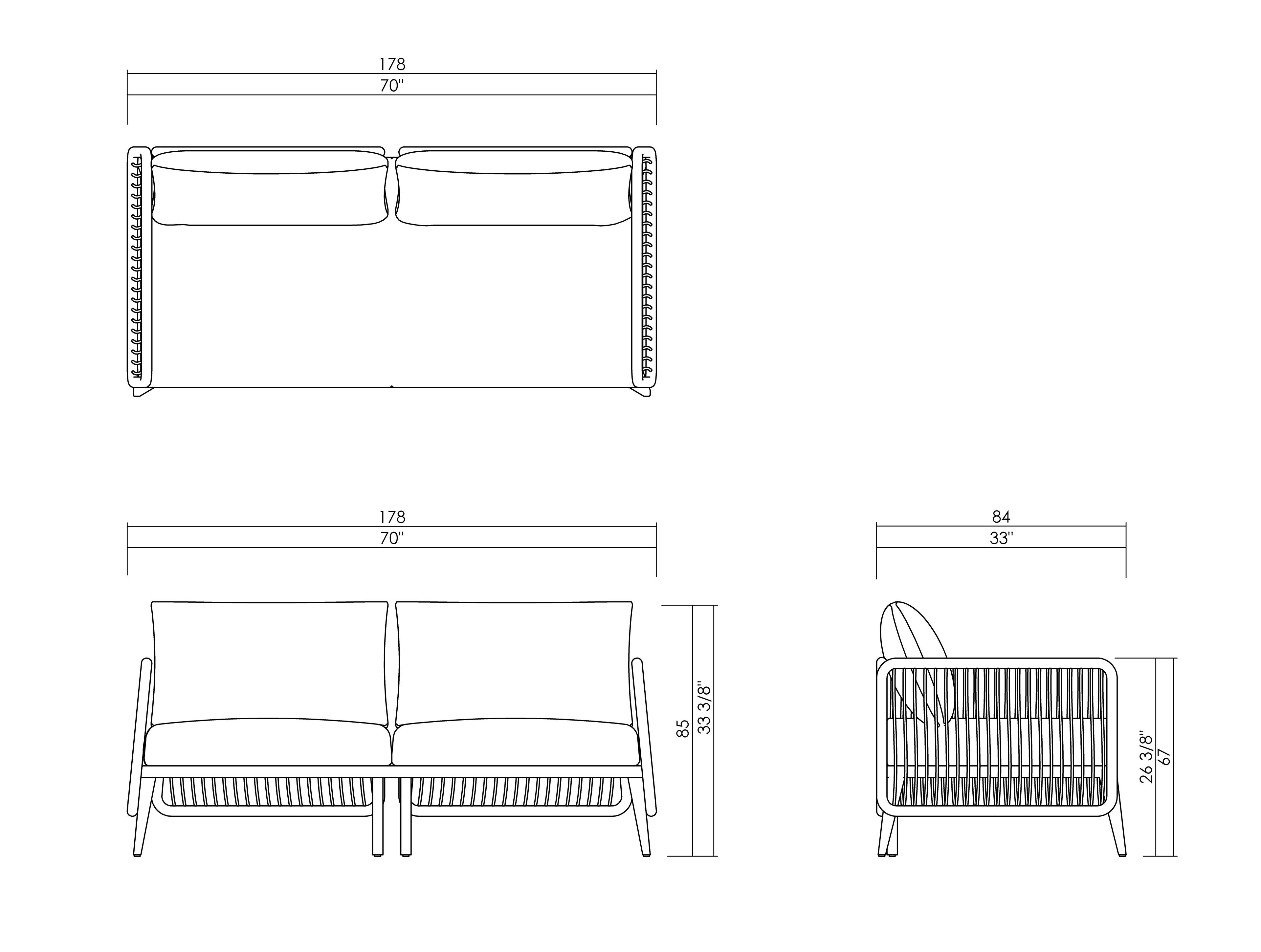 SOFA 175 CM MYKONOS