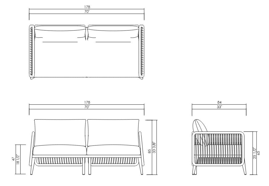 MYKONOS 68 7/8" SOFA