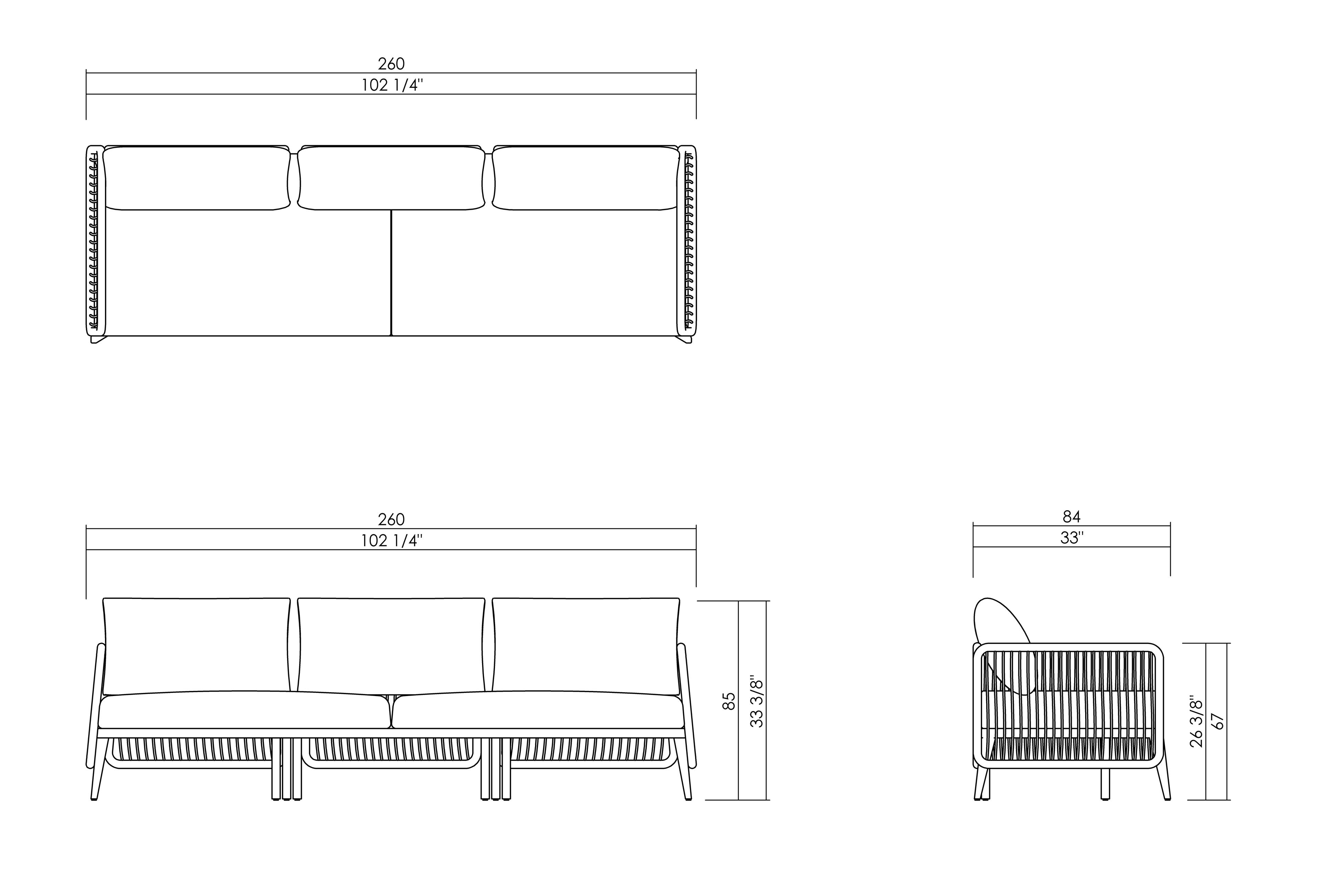 SOFA 255 CM MYKONOS