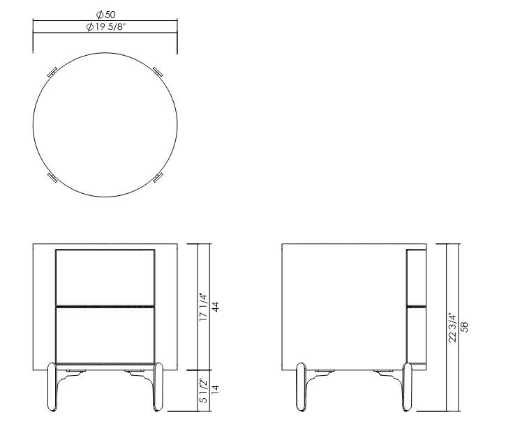 MESA CABECEIRA DUAS GAVETAS NOLA