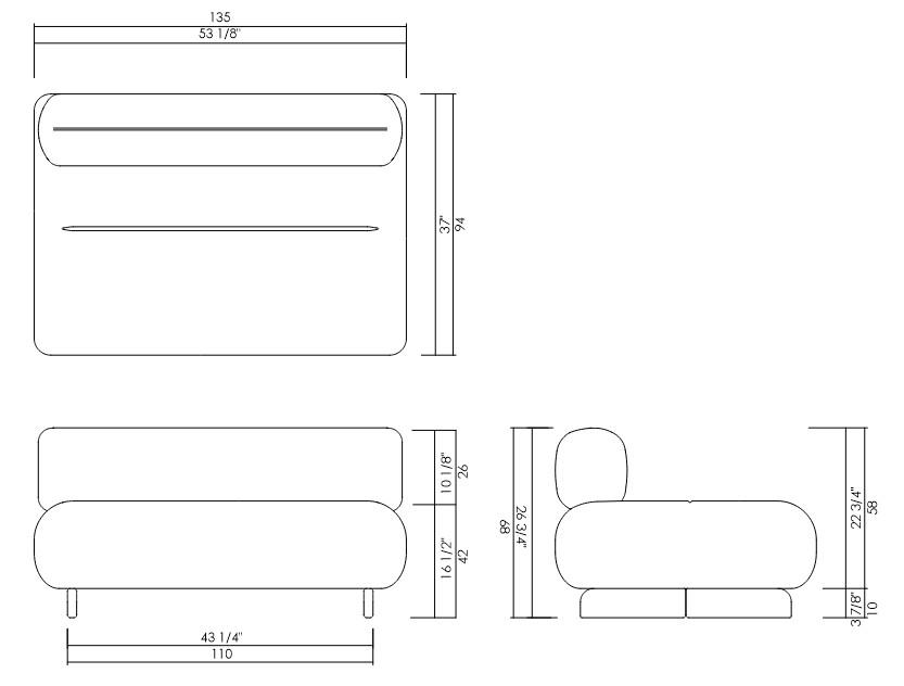 MODULO CENTRAL 135 CM ORFEO