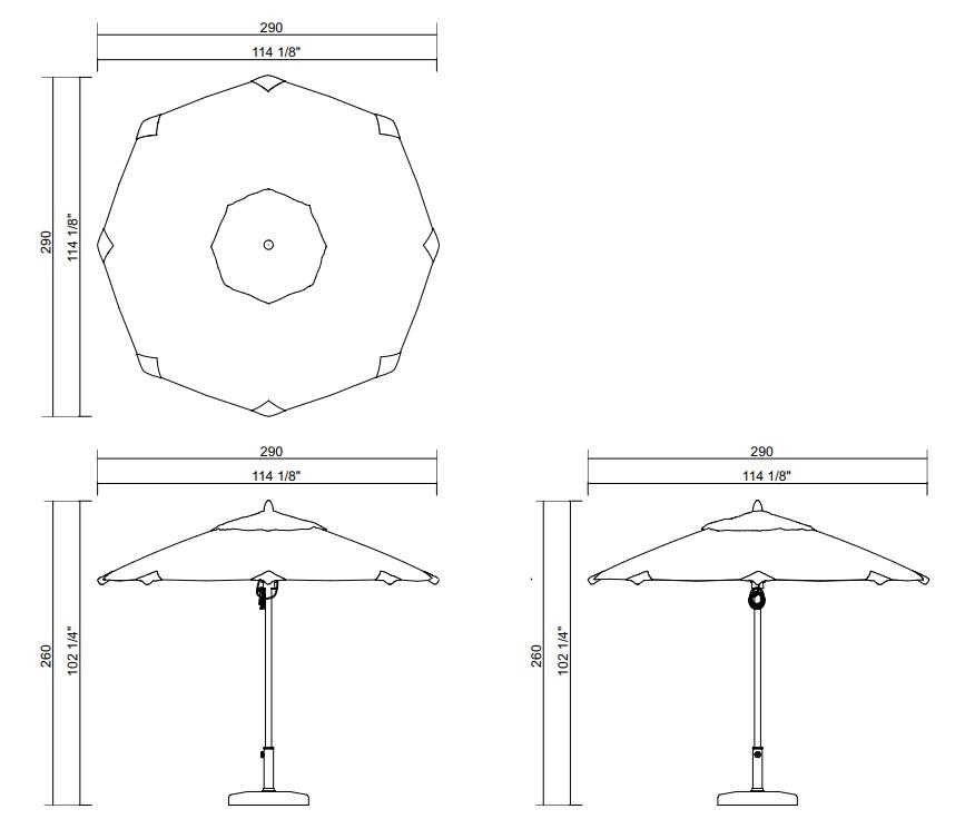 OMBRELONE D290 CM LIGURE