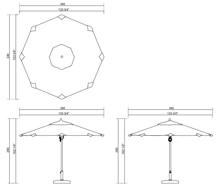 OMBRELONE D340 CM LIGURE