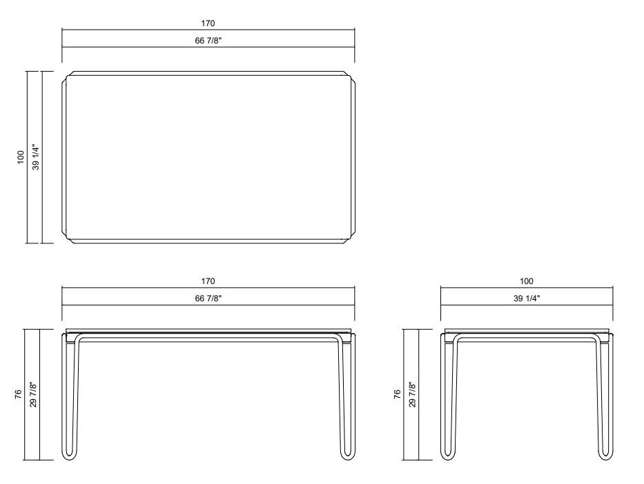 SOUL DINING TABLE 66 7/8"X39 1/4"