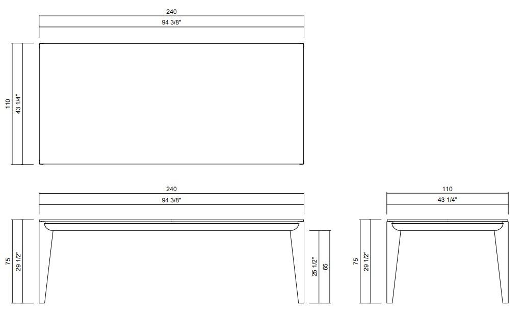 MESA COMEDOR 240X110 CM MENAGGIO