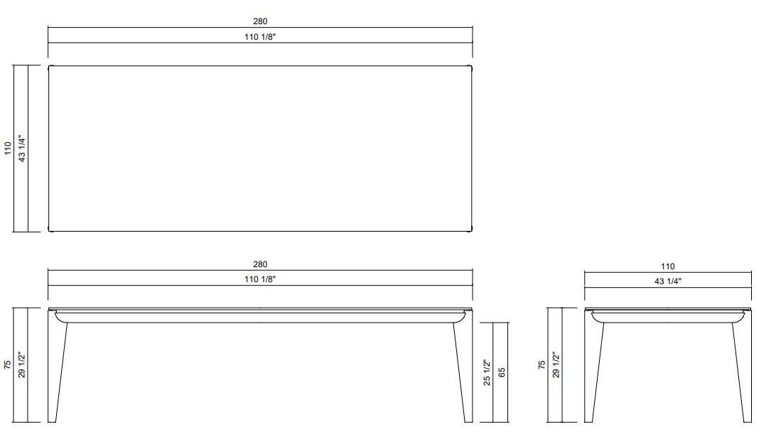 MESA JANTAR 280X110 CM MENAGGIO