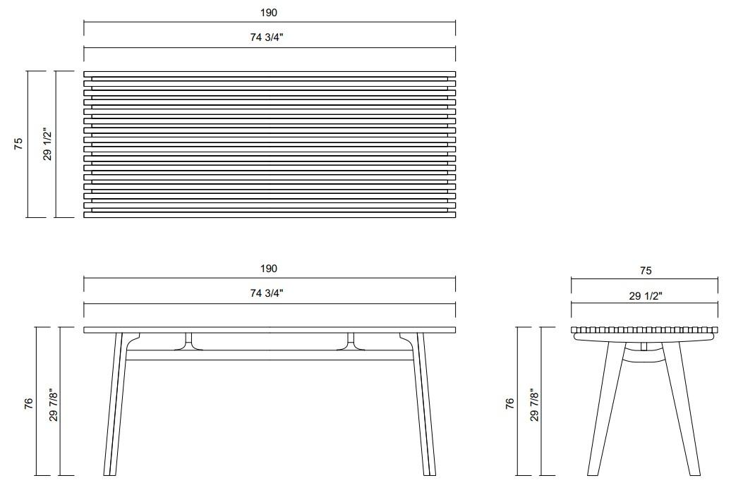 MESA JANTAR 190X75 CM AYTY