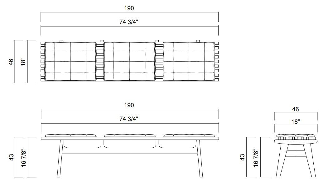 BANCO 190 CM AYTY