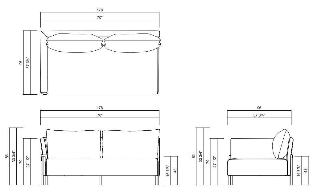 MODULO COM BRAÇO DIR ESQ 178 CM ARGOS