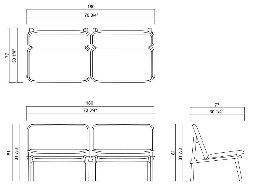 SOFA 180 CM CARPE DIEM