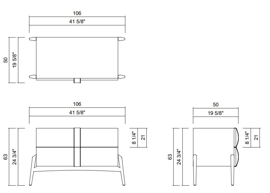 MESA CABECEIRA 106 CM ALMA