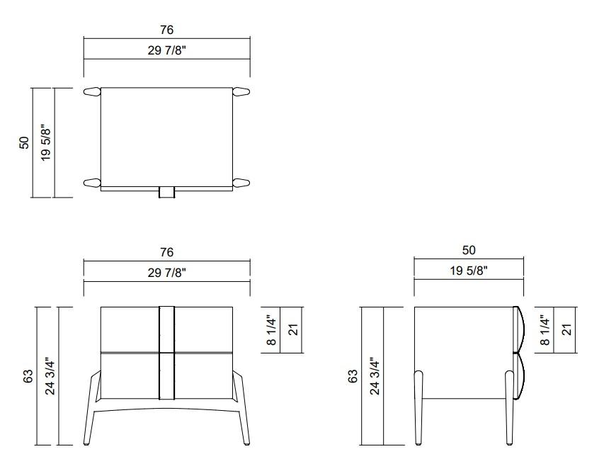 MESA CABECEIRA 76 CM ALMA