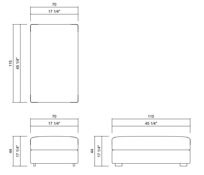 OTOMANA 70X115 CM AMBROSI