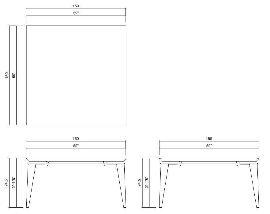 MESA JANTAR 150 X 150 CM ANTARES