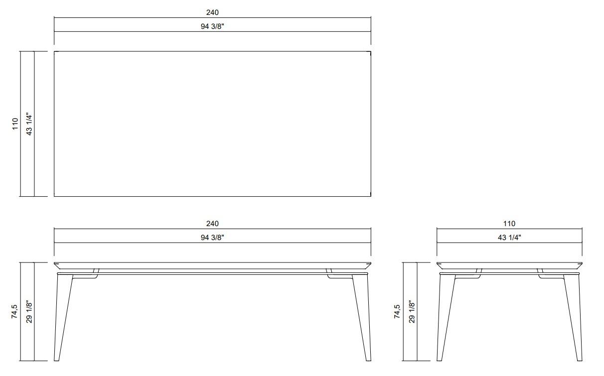 MESA JANTAR 240 X 110 CM ANTARES