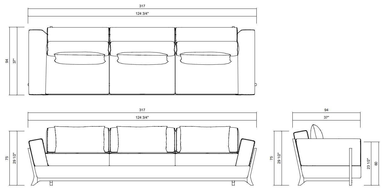 CALLAS SOFA 124 3/4"