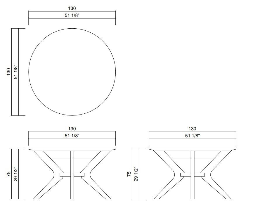 MESA JANTAR D130 CM DIVA