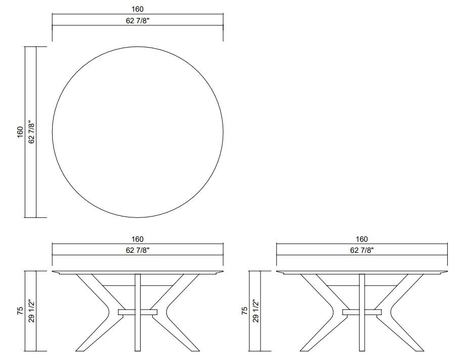 MESA JANTAR D160 CM DIVA