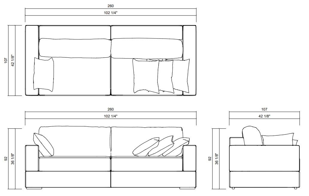 LA PALOMA SOFA 102 1/4"