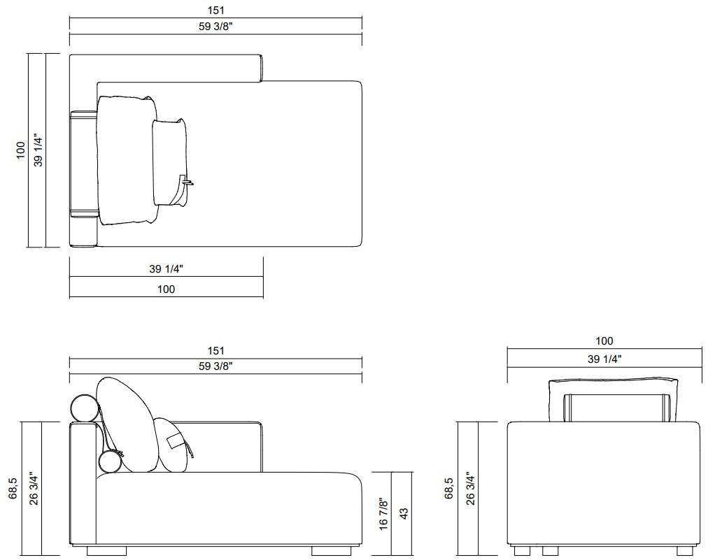 CHAISE DER | IZQ