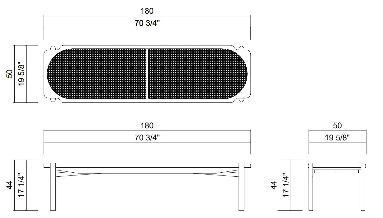 BANCO FIBRA 180 CM GIANDUIA