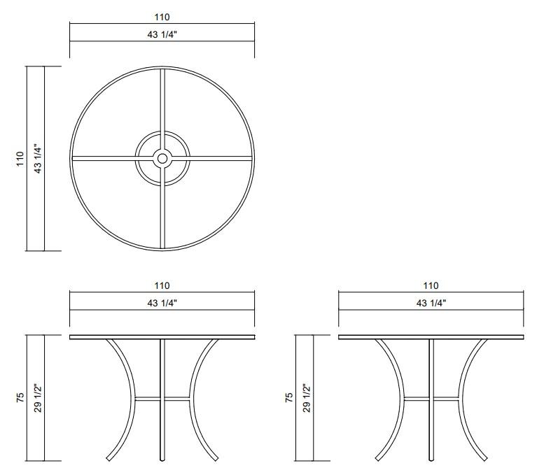 MESA JANTAR D110 CM VIENA