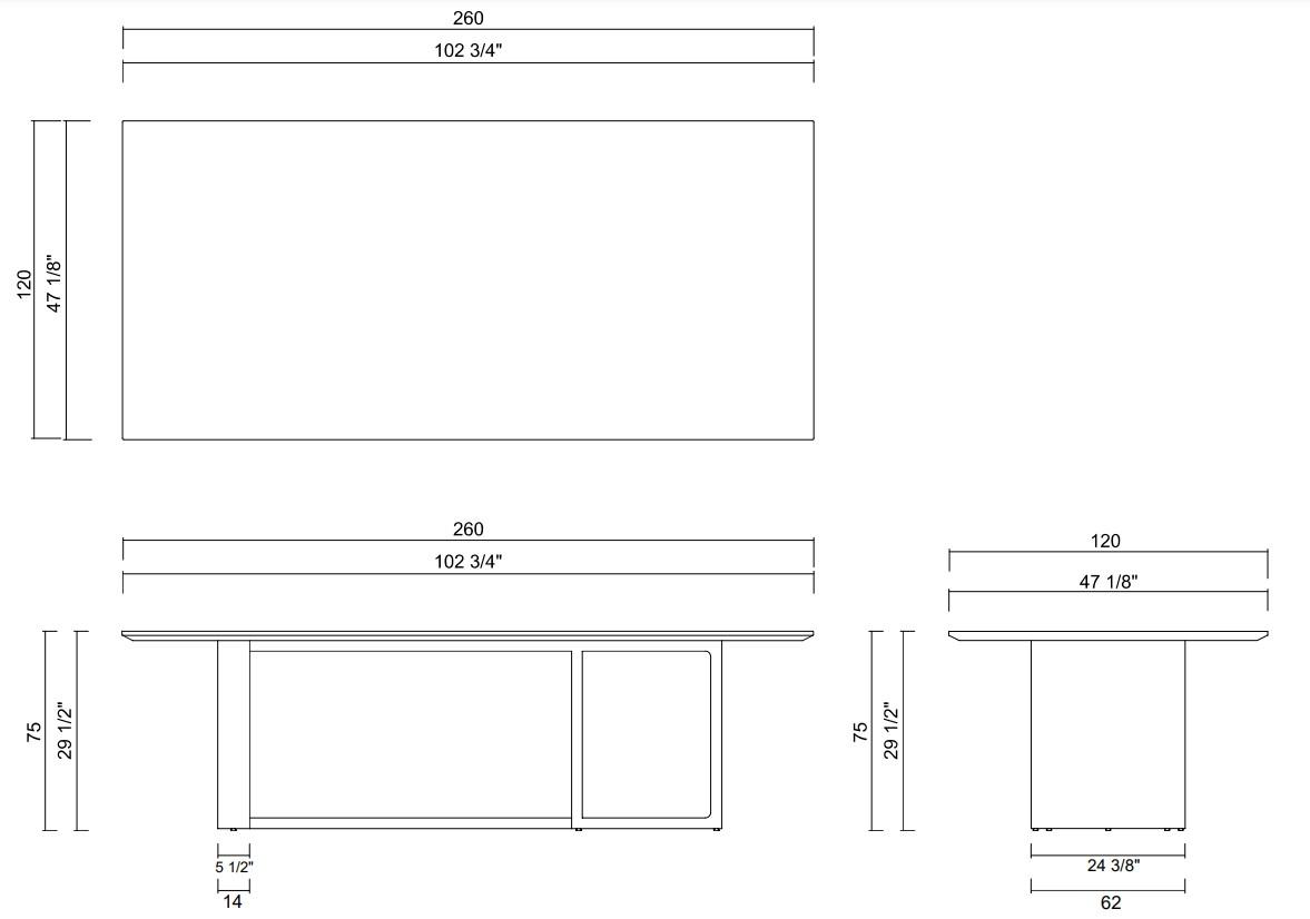 LINEA DINING TABLE 102 1/4"