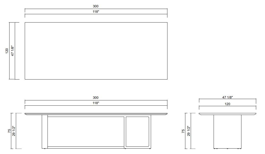 MESA JANTAR 300 CM LINEA