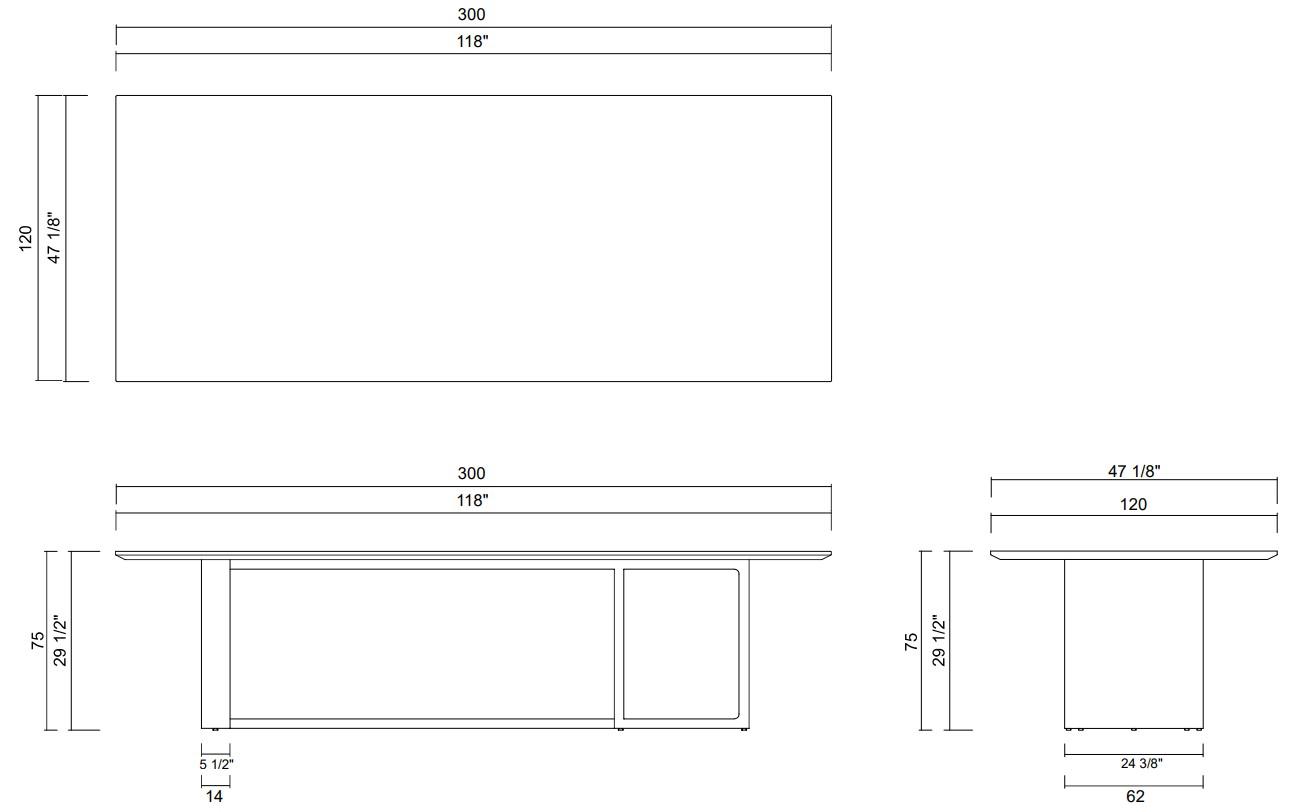 LINEA DINING TABLE 118"