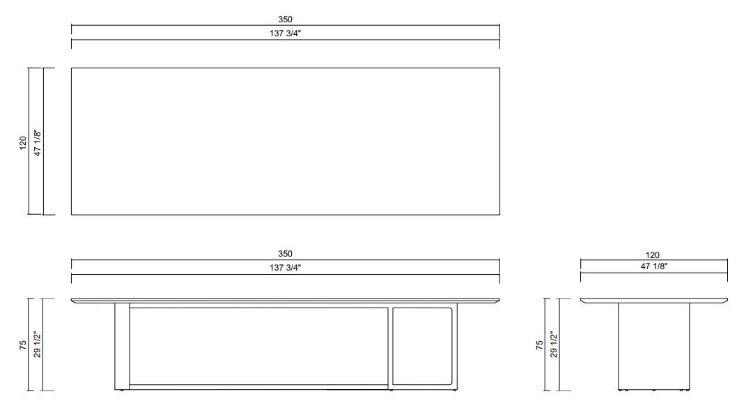 MESA JANTAR 350 CM LINEA