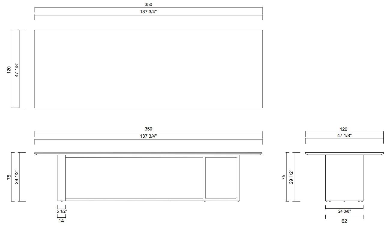 LINEA DINING TABLE 137 3/4"