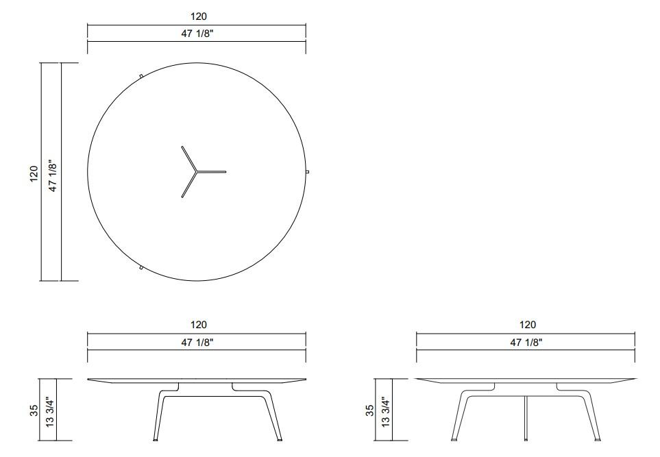 MESA CENTRO D120 CM TRÍADE