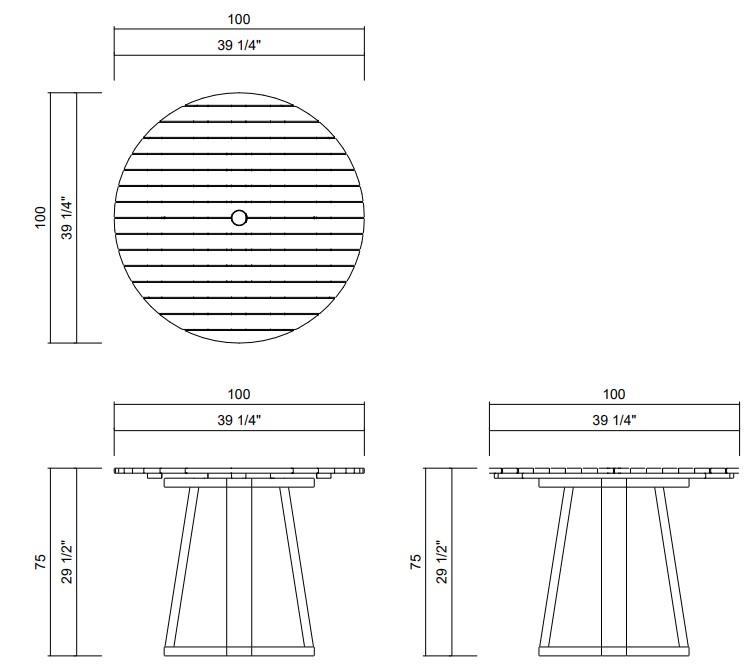 MESA COMEDOR D100 CM MÔNACO