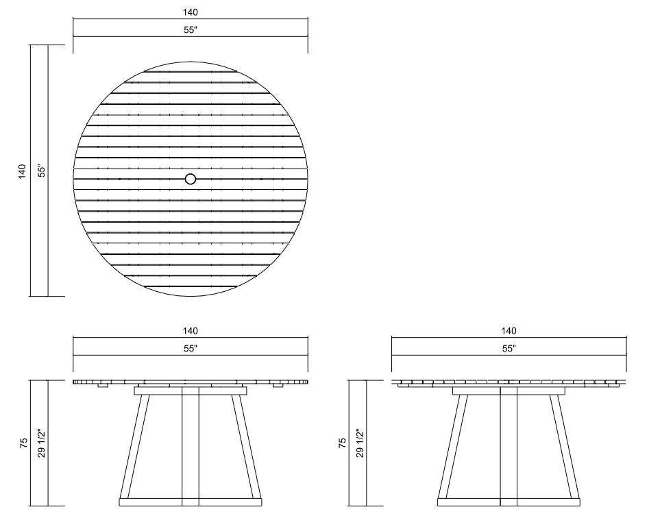 MESA JANTAR D140 CM MÔNACO