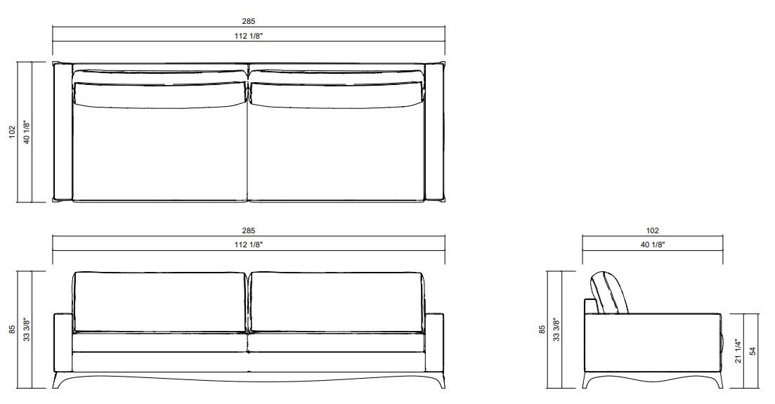 SOFA 285 CM PAVIA