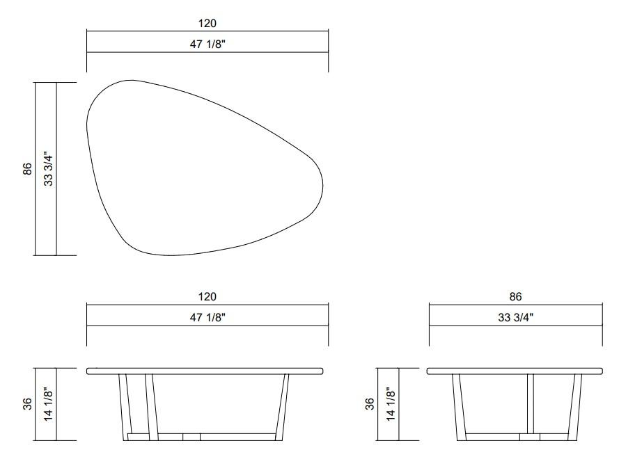 PIETRA COFFEE TABLE H14 1/8"