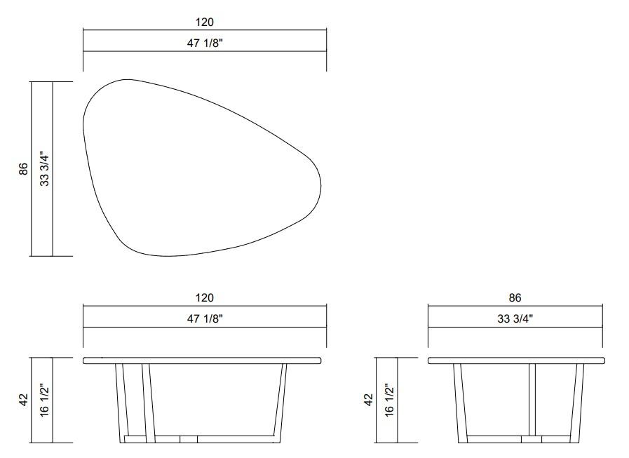 PIETRA COFFEE TABLE H16 1/2"