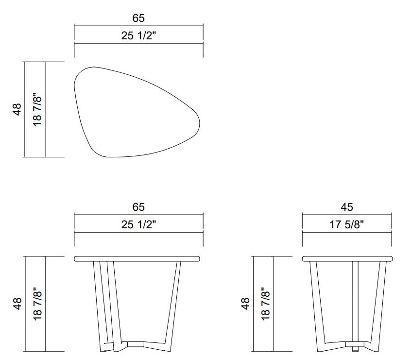 MESA LATERAL H48 CM PIETRA