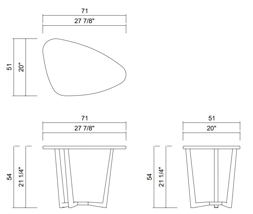 PIETRA SIDE TABLE H21 1/4"