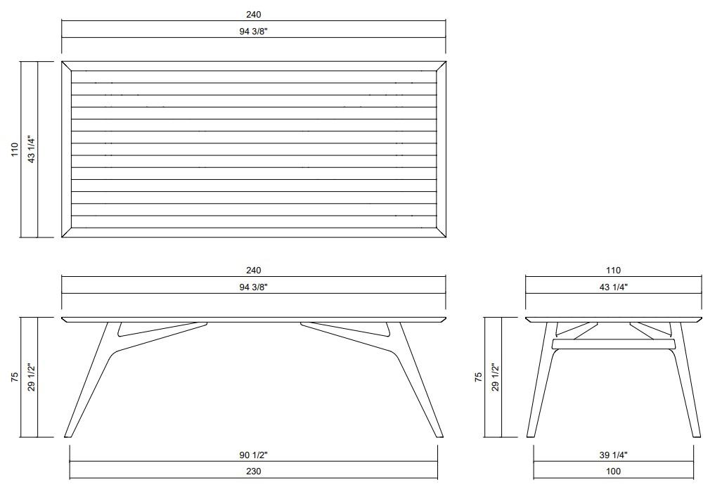 MESA COMEDOR 240 X 110 CM PONS