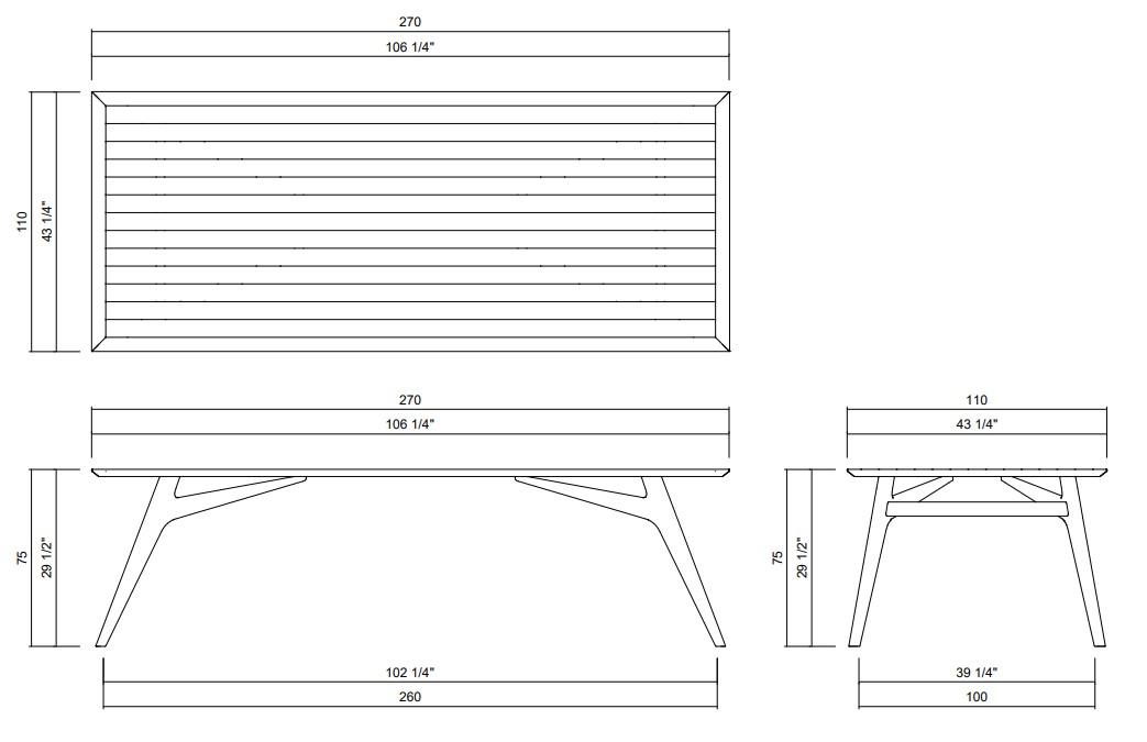 MESA COMEDOR 270 X 110 CM PONS