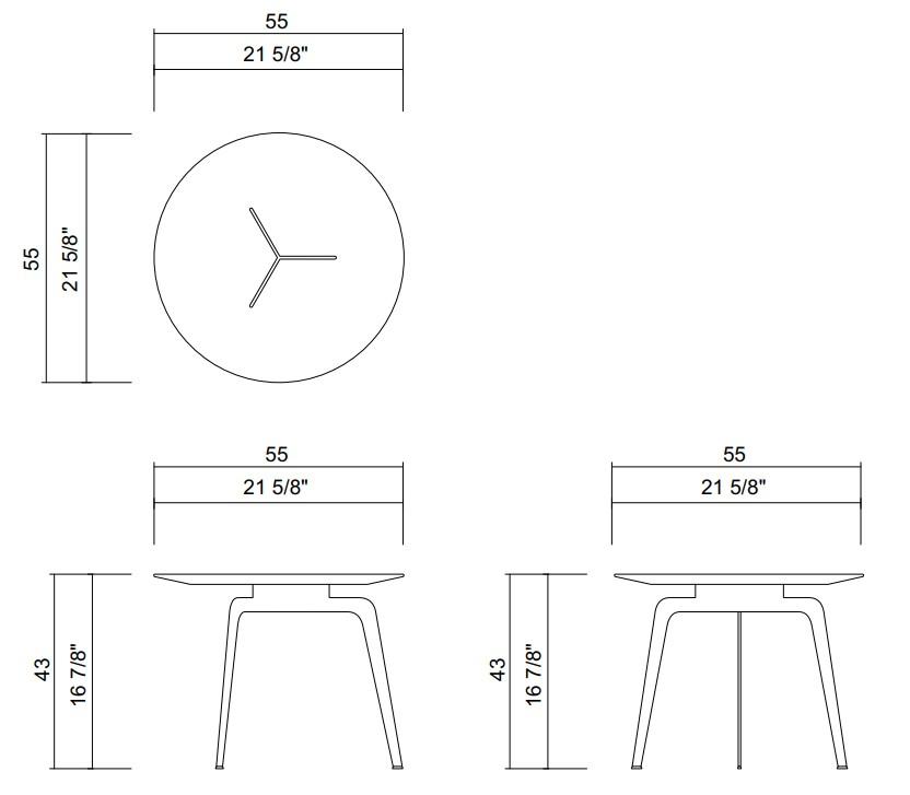 MESA LATERAL D55 CM TRÍADE