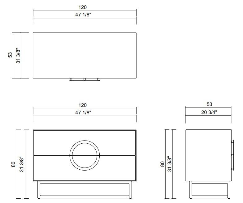 BUFFET 120 CM GAVETAS MUDRA