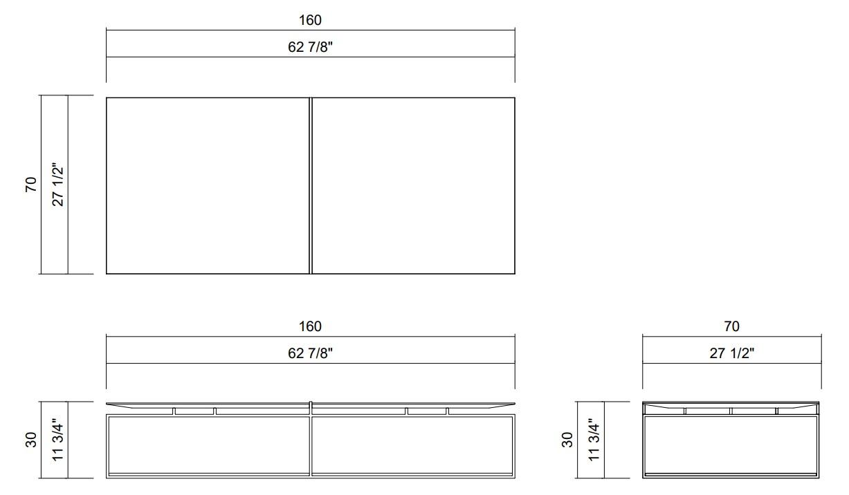 MESA CENTRO 160 X 70 CM REVOAR