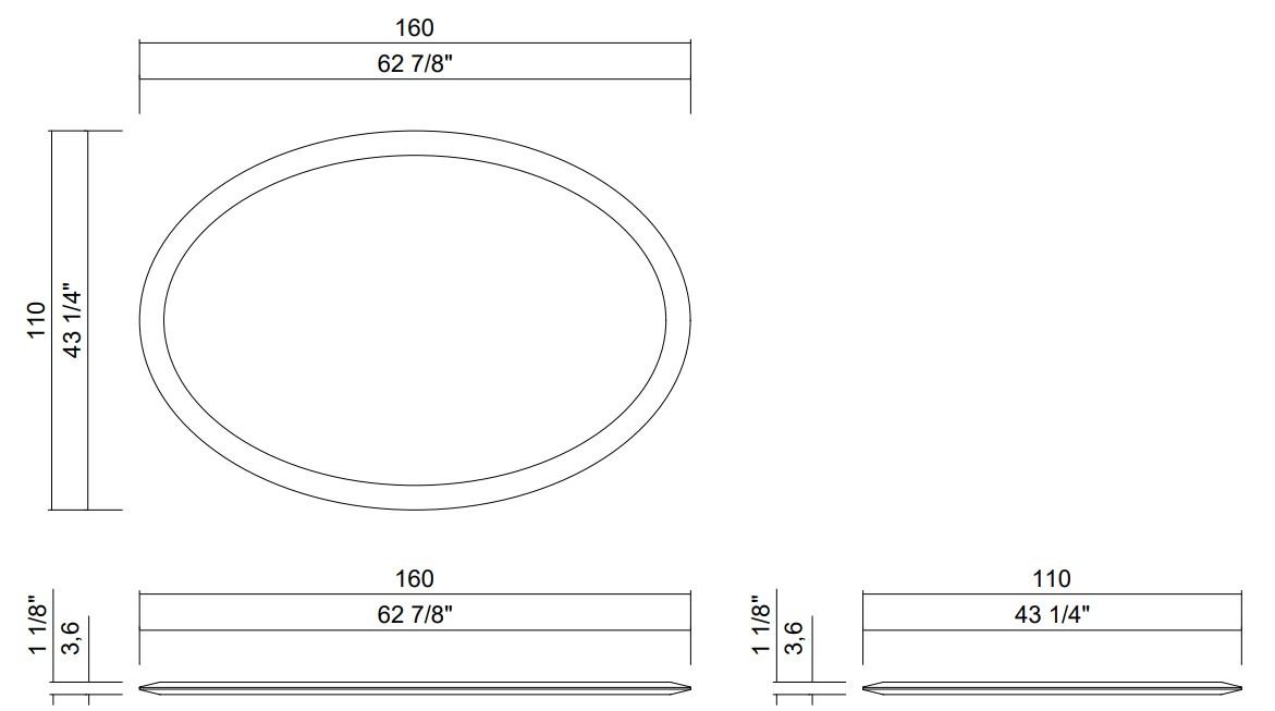 TAMPO OVAL 160X110 CM MERIDA