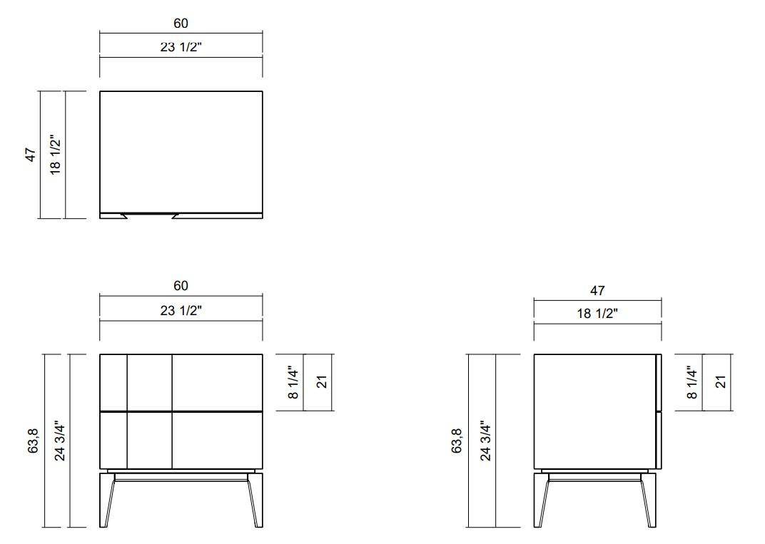 MESA NOCHE 60 CM MEZZO