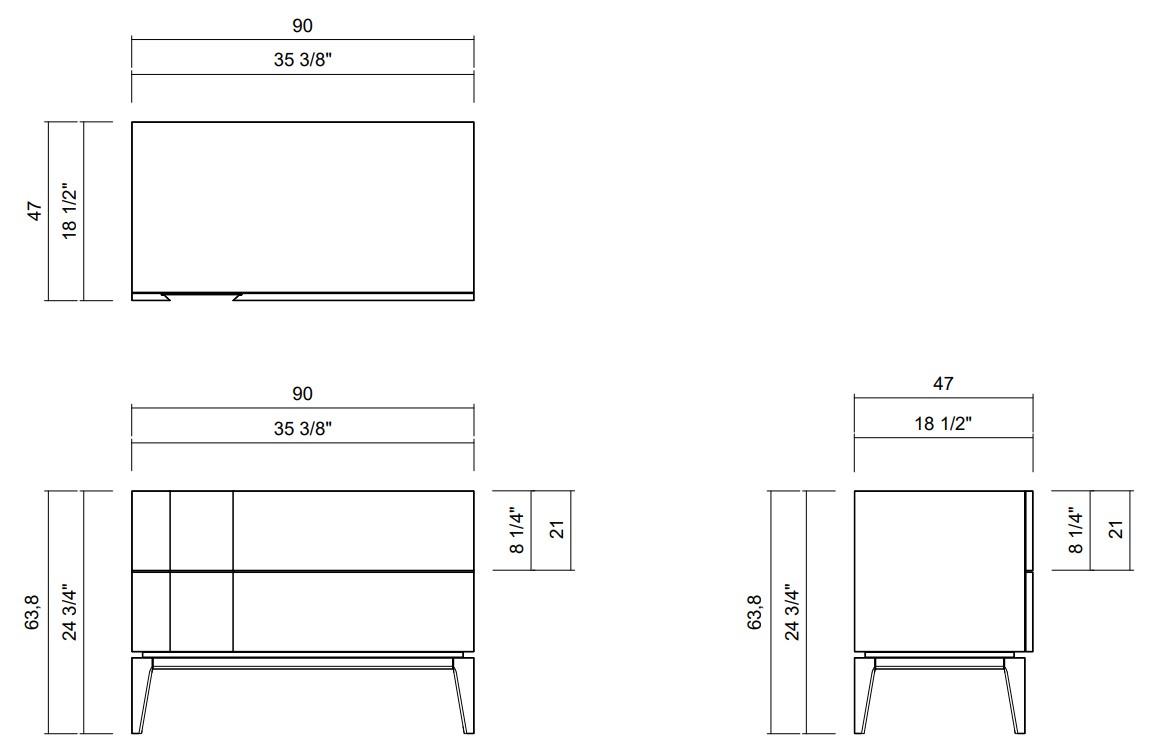 MESA CABECEIRA 90 CM MEZZO