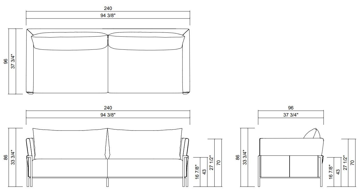 ARGOS SOFA 94 3/8"