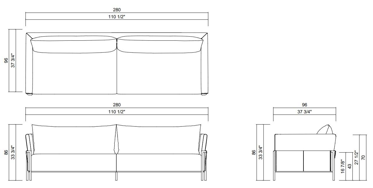 SOFA 280 CM ARGOS