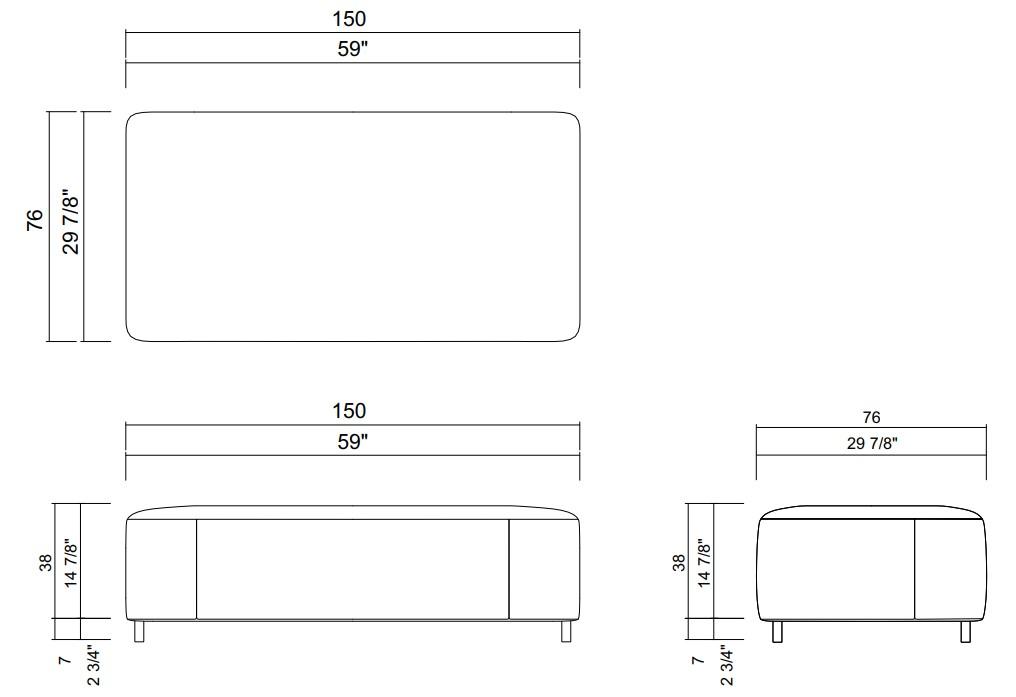 ASSENTO 150 CM SWELL